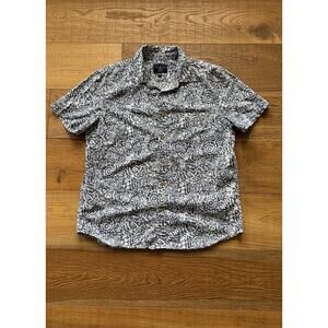 American Eagle Outfitters Scribble Print Resort Camp Shirt Sz L Boho Summer